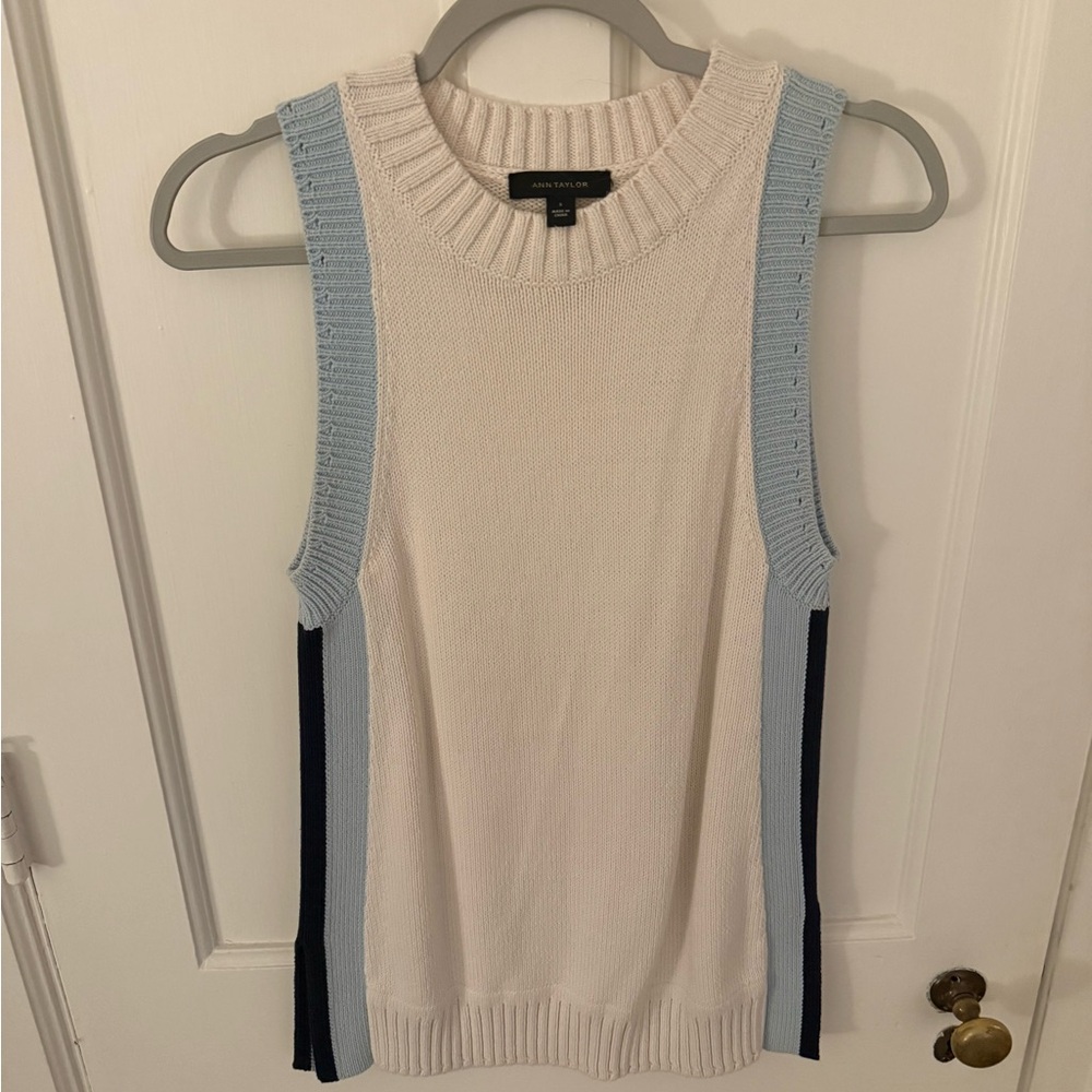 Ann Taylor Sleeveless Sweater Cotton Top
